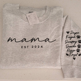 Lofaris Personalized Embossed Nana Est Grandkids Sweatshirt
